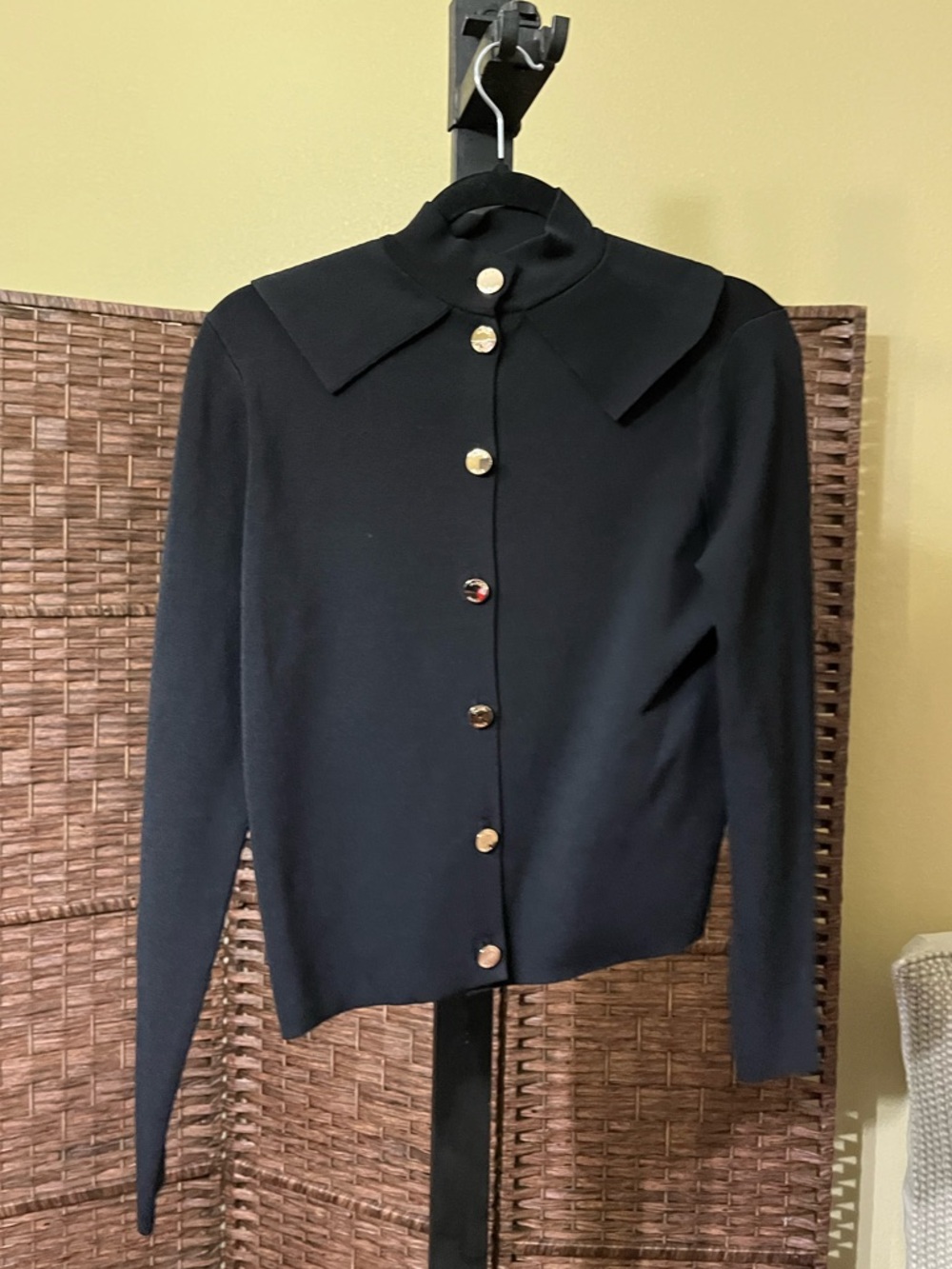 New Aleeza Paris Black Knit Button-Down Cardigan – Size S (Sample) - Picture 2 of 4